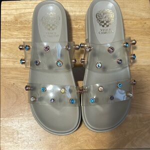 Vince Camuto Beige Studded Women's Sandals